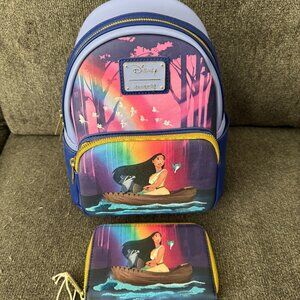 Loungefly Pocahontas Just Around The River Bend Mini Backpack & Matching Wallet